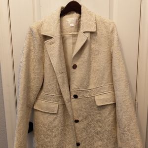 Ivory tapestry peacoat
